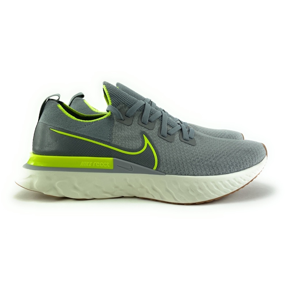 Nike Men's React Infinity Run Flyknit Grey Volt Running Shoes CD4371-008 Size 14